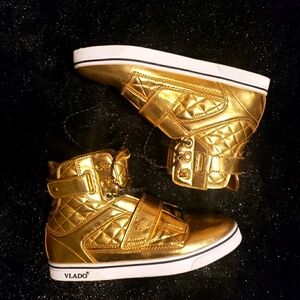 Gold Vlado Hightops - Women's size 9 - Brand New with box